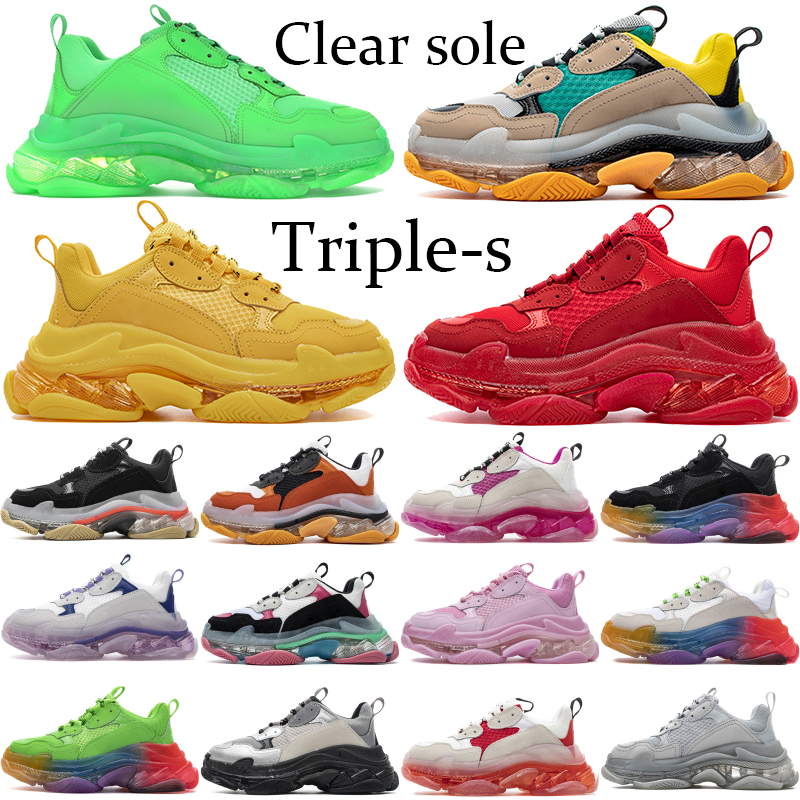 Pairs Clear Sole Triple s Sneakers for Men Women Triple Green neon Yellow Black White 17FW Platform Shoes Fashion gym red blue shoes, C35- 20 us dollars for box
Pairs Clear Sole Triple s Sneakers for Men Women Triple Green neon Yellow Black White 17FW Platform Shoes Fashion gym red blue shoes, C35- 20 us dollars for box