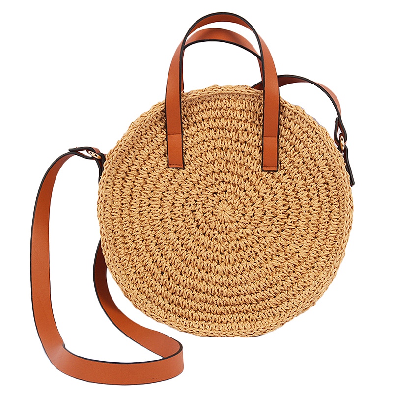 Fashion Women Shoulder Handbags Straw Bags Beach Bags Circular Vintage Light Large Capacity, Brown
Fashion Women Shoulder Handbags Straw Bags Beach Bags Circular Vintage Light Large Capacity, Brown