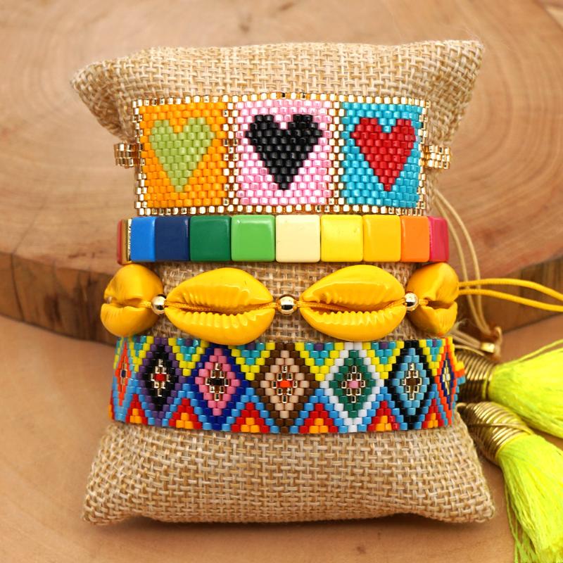 Rttooas Rainbow MIYUKI Beads Bracelet Set Women Geometric Heart Charm Bracelets Fashion Shell Jewelry Pulseras Mujer 2020
Rttooas Rainbow MIYUKI Beads Bracelet Set Women Geometric Heart Charm Bracelets Fashion Shell Jewelry Pulseras Mujer 2020
