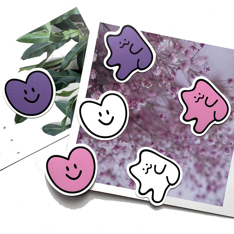 5 Sets=30PCS Japanese and Korean Cute Bear Stickers Mobile Phone Water Cup Stationery Waterproof Stickers