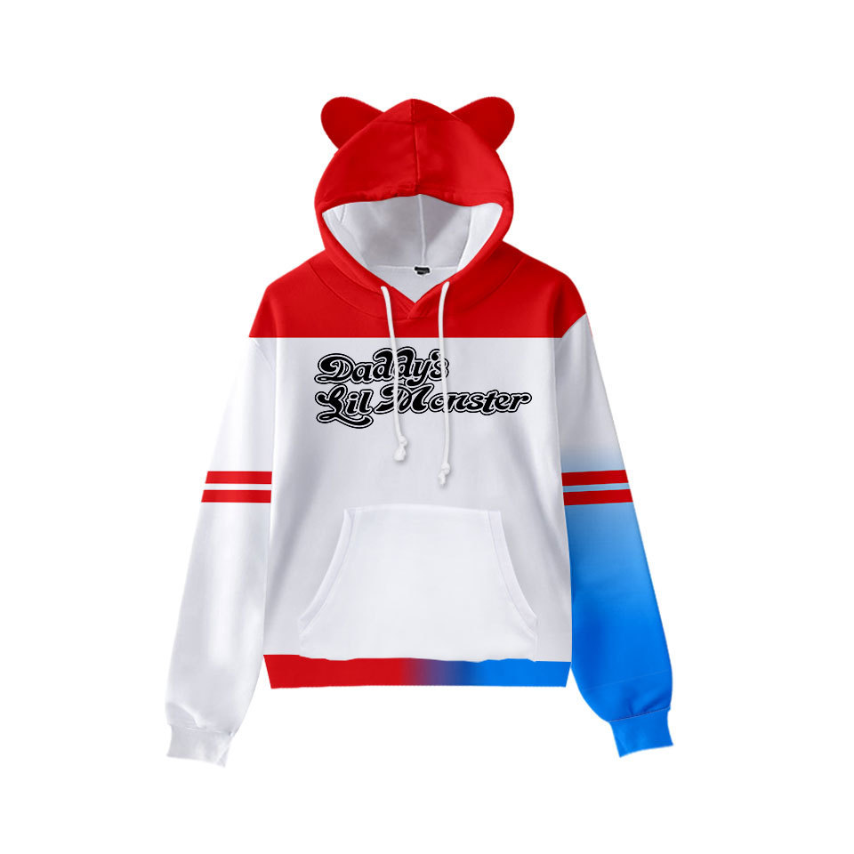 Birds of Prey Harley Quinn Cosplay Hoodie Joker Suicide Squad 3D Kids Hooded Sweatshirt for Boys Girls Children Casual Tracksuit, 001
Birds of Prey Harley Quinn Cosplay Hoodie Joker Suicide Squad 3D Kids Hooded Sweatshirt for Boys Girls Children Casual Tracksuit, 001