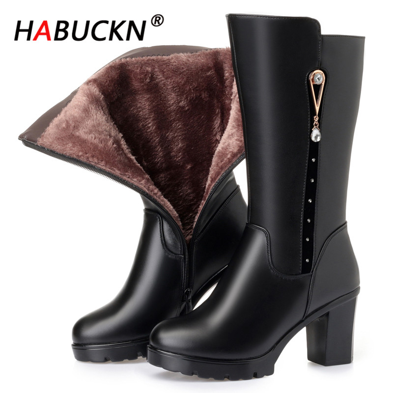 HABUCKN Wool Snow Boots Women Fur Warm Shoes Plush mid-calf Boots Fashion Zipper Warm Genuine Leather Women Winter Black, Black wool
HABUCKN Wool Snow Boots Women Fur Warm Shoes Plush mid-calf Boots Fashion Zipper Warm Genuine Leather Women Winter Black, Black wool