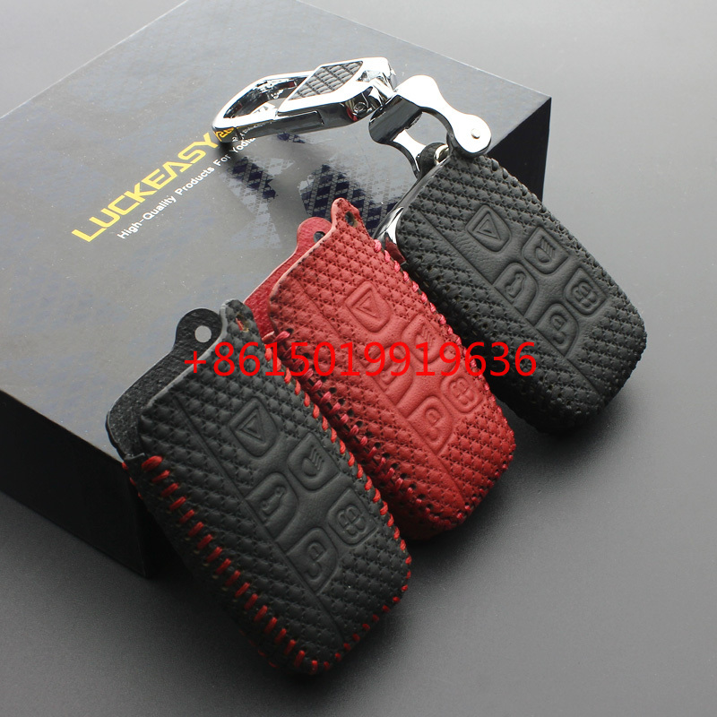 

Leather Key Cover Case For land rover Jaguar Land Rover Range Rover Sport Evoque Freelander 2 Discovery 3 4 XF A8 A9 X8, Black