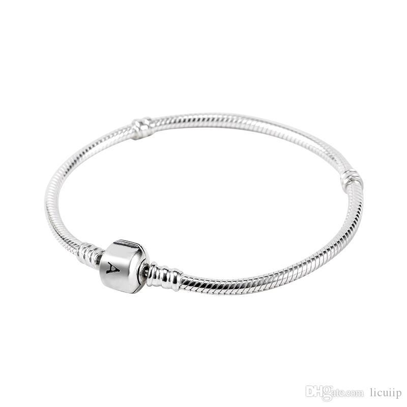 Wholesale 925 Sterling Silver Bracelets 3mm Snake Chain Fit Charm Bead Bangle Bracelet DIY Jewelry Gift For Men Women
Wholesale 925 Sterling Silver Bracelets 3mm Snake Chain Fit Charm Bead Bangle Bracelet DIY Jewelry Gift For Men Women