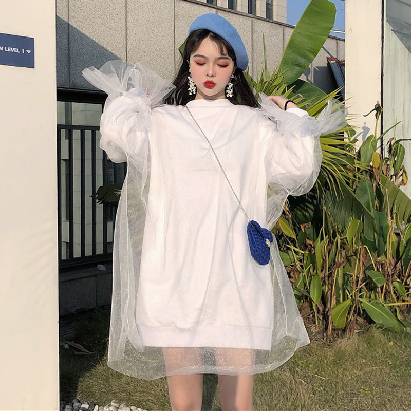 Autumn Streetwear Fake 2 Pieces Oversized Turtleneck Long Hoodie Women Casual Mesh Cover Sweatshirt Petal Sleeve Pullover Tops, White
Autumn Streetwear Fake 2 Pieces Oversized Turtleneck Long Hoodie Women Casual Mesh Cover Sweatshirt Petal Sleeve Pullover Tops, White