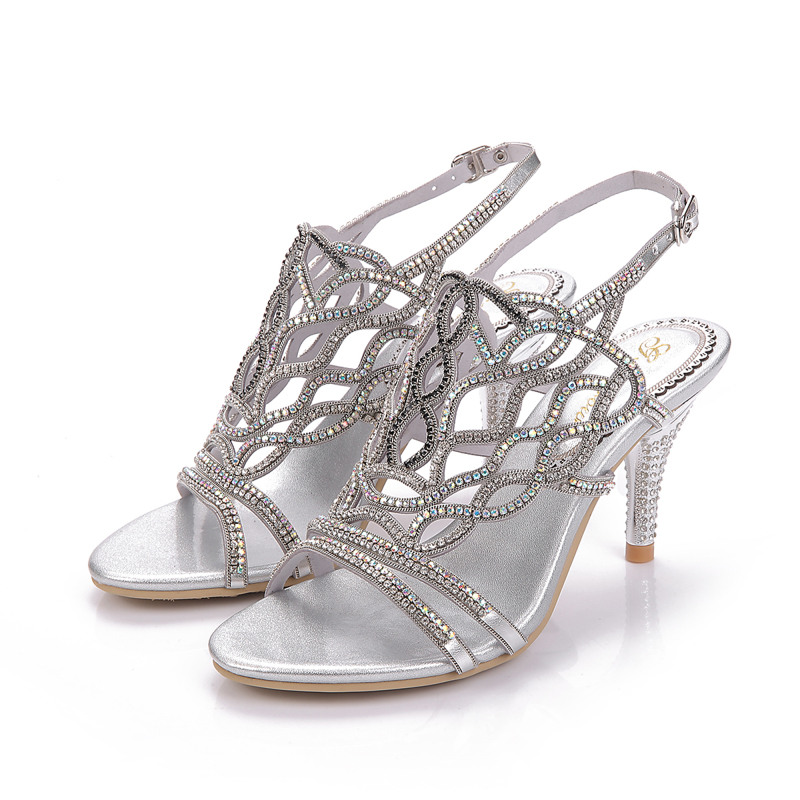 Summer New Silver Seaweed Pattern High Heels Sandals Personality Fashion Inlaid Rhinestone Women's Shoes Wedding Shoes 8CM, Black
Summer New Silver Seaweed Pattern High Heels Sandals Personality Fashion Inlaid Rhinestone Women's Shoes Wedding Shoes 8CM, Black