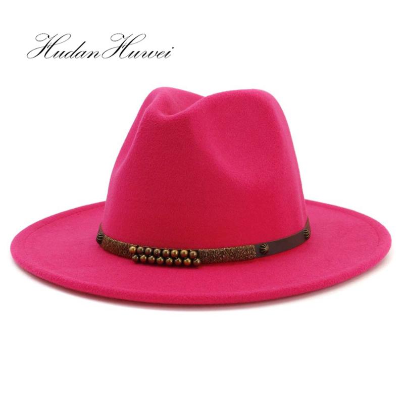 Women Men Autumn Winter Jazz Woolen Fedora Hat British Classic Wide Brim Cotton Solid Black Red Top Caps
Women Men Autumn Winter Jazz Woolen Fedora Hat British Classic Wide Brim Cotton Solid Black Red Top Caps