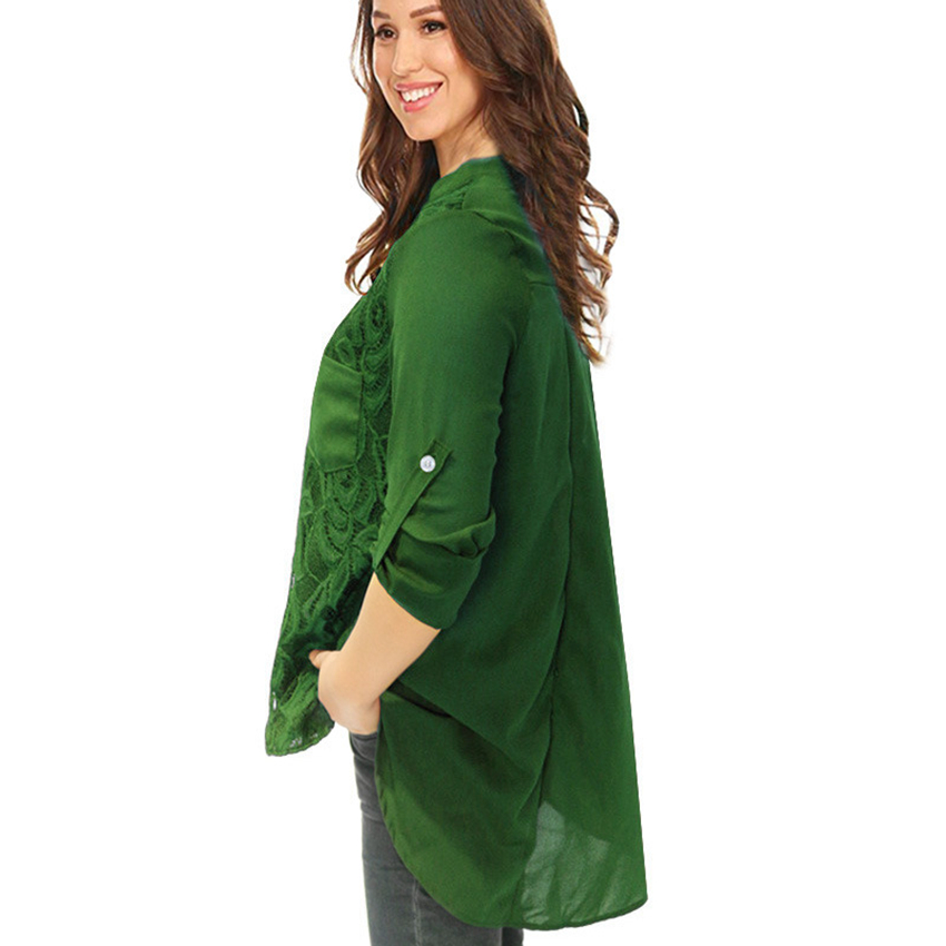 2021 European fashion solid color V-neck long sleeve lace slim shirt red gray green black blue support mixed batch