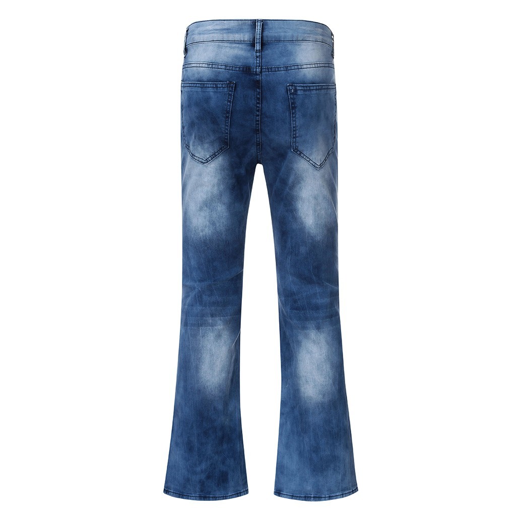 New Mens Big Flared Jeans BootCut Leg Trousers Loose Male Classic Denim Jeans Bell Bottom Jeans for Men Hosen Herren MX200814