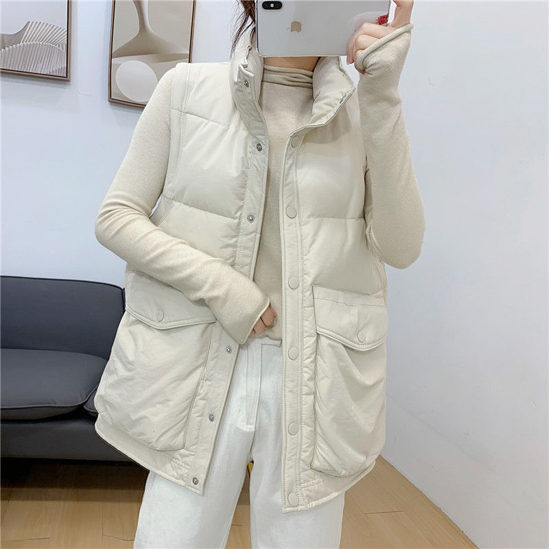 2020 New Women Winter Korean Solid Stand Sleeveless Coat Vest Fashion Single Breasted Loose Warm Thick Short Waistcoat A154, Mi bai se
2020 New Women Winter Korean Solid Stand Sleeveless Coat Vest Fashion Single Breasted Loose Warm Thick Short Waistcoat A154, Mi bai se