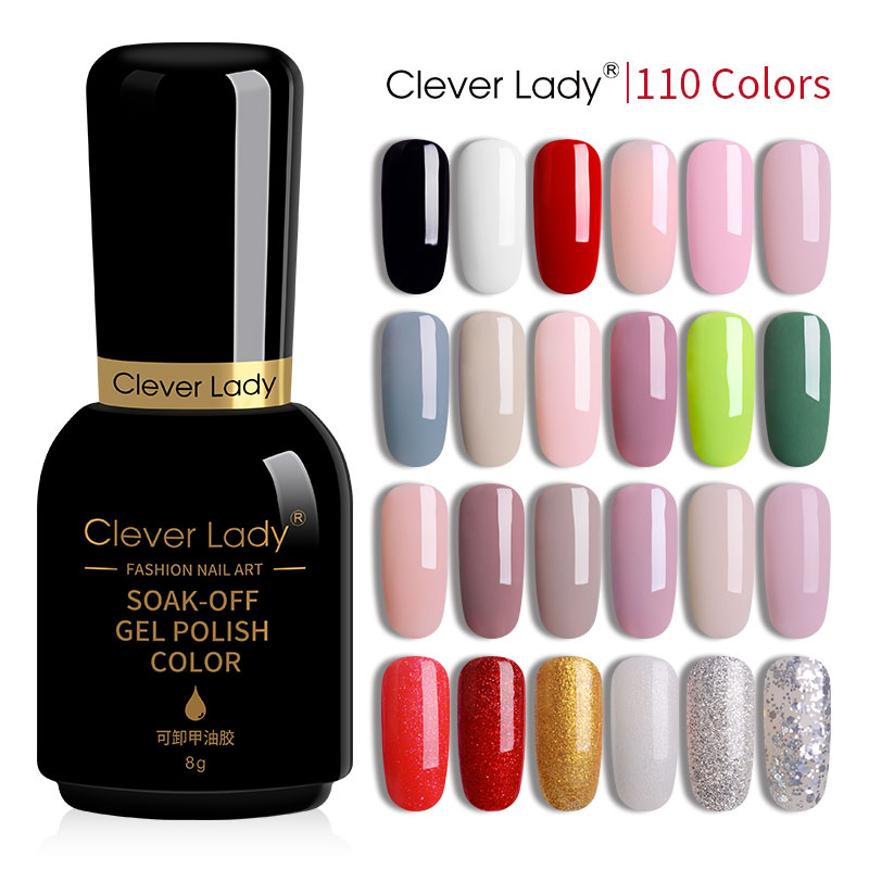 Clever Lady Hot Sale Colors UV Gel Nail Polish Esmalte Permanente Nail Art LED Gellak Varnish Lacquer 8ml, 001
Clever Lady Hot Sale Colors UV Gel Nail Polish Esmalte Permanente Nail Art LED Gellak Varnish Lacquer 8ml, 001