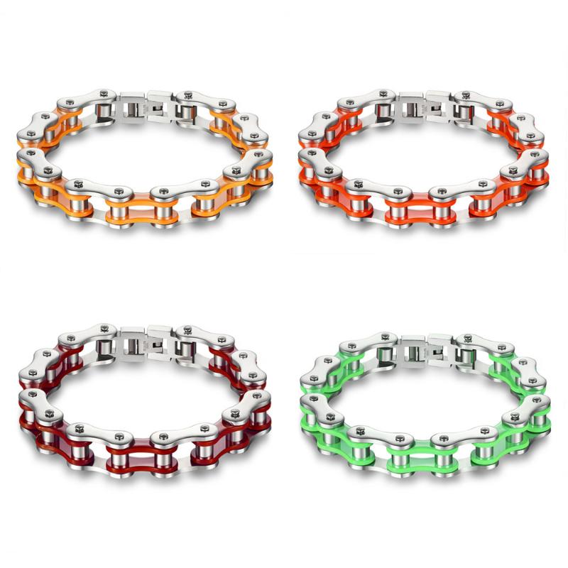 Stainless Steel Men Women Color Motor Bicycle Chains Bracelet Cuff Wristbands Punk Motorcycle Chain Male Brace lace Bangle
Stainless Steel Men Women Color Motor Bicycle Chains Bracelet Cuff Wristbands Punk Motorcycle Chain Male Brace lace Bangle