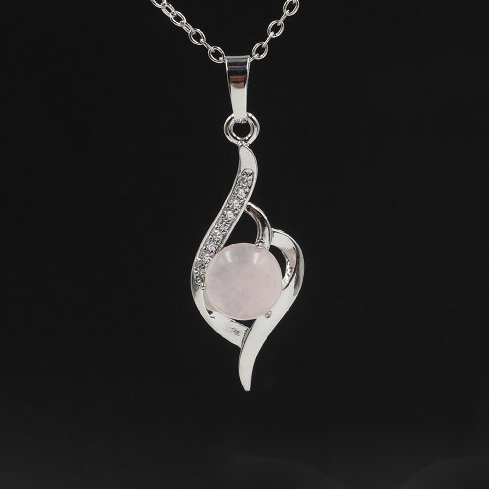 Natural Stone Love Heart Pendant Necklace Chakra Cure Letter Word N Pendants Jewelry Birthday Gifts for Her/Mum/Wife/Bestfriend