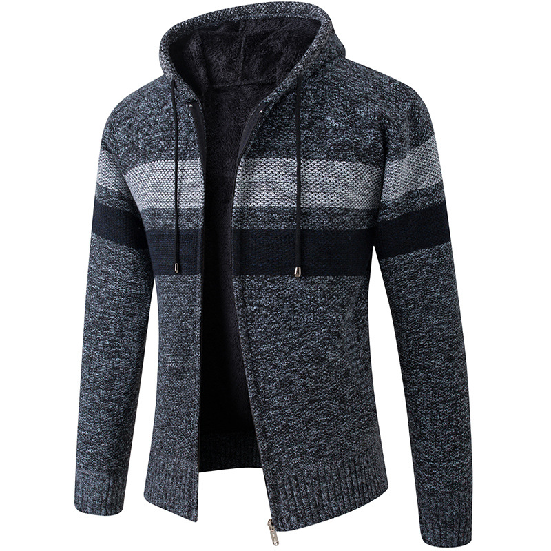 Men's Hooded Cotton Cardigan Patchwork Thick Pocket Autumn Winter Warm Spacious Sweater Knitted Casual Male Coats Pull Homme, Blue
Men's Hooded Cotton Cardigan Patchwork Thick Pocket Autumn Winter Warm Spacious Sweater Knitted Casual Male Coats Pull Homme, Blue