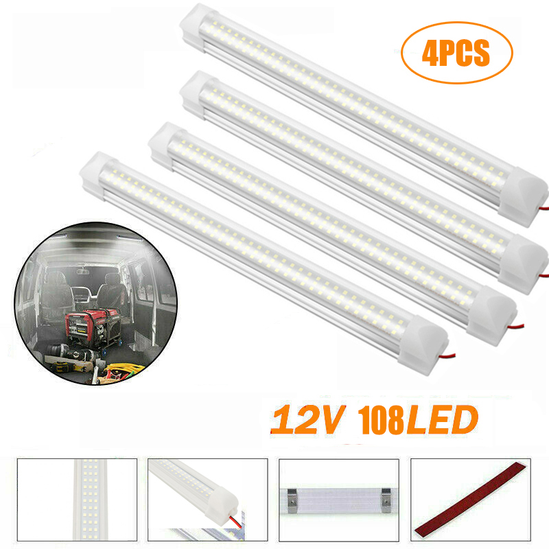 4PCS Car Interior Light Strip Bar 108 LED 6500K White Strip Lamp with ON/OFF Switch for Truck Caravan Boat Home
4PCS Car Interior Light Strip Bar 108 LED 6500K White Strip Lamp with ON/OFF Switch for Truck Caravan Boat Home