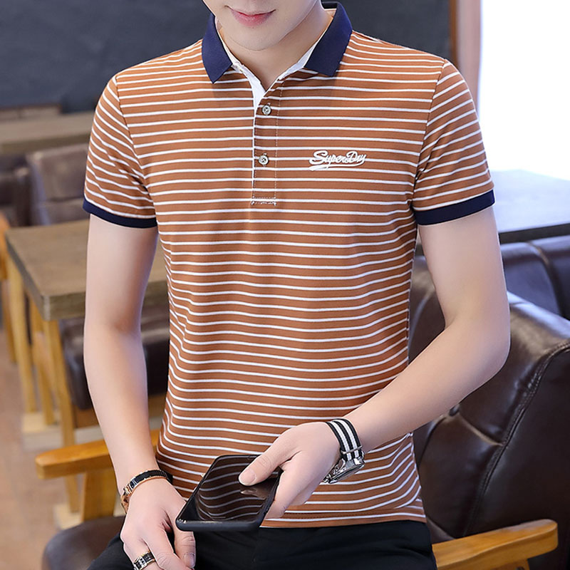 Men shirt short sleeve 2020 summer smart casual lapel thin cotton male shirt striped letter tops Korean style P18, Black 
Men shirt short sleeve 2020 summer smart casual lapel thin cotton male shirt striped letter tops Korean style P18, Black