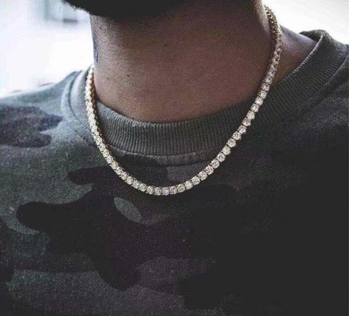 Men Hiphop Iced Out Chains Diamond Tennis Chain Hip Hop Necklace Bracelet 3mm 4mm 9-30 inch Silver Gold Necklaces Bracelet - view 6
