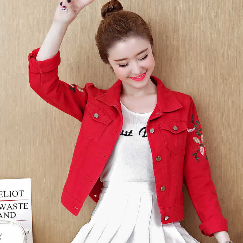 Women Spring Autumn New Short Coat Women Plus Size XXXL Embroidery Jeans Jacket Red White Denim Jacket Female Casual Coats, Red jackets
Women Spring Autumn New Short Coat Women Plus Size XXXL Embroidery Jeans Jacket Red White Denim Jacket Female Casual Coats, Red jackets