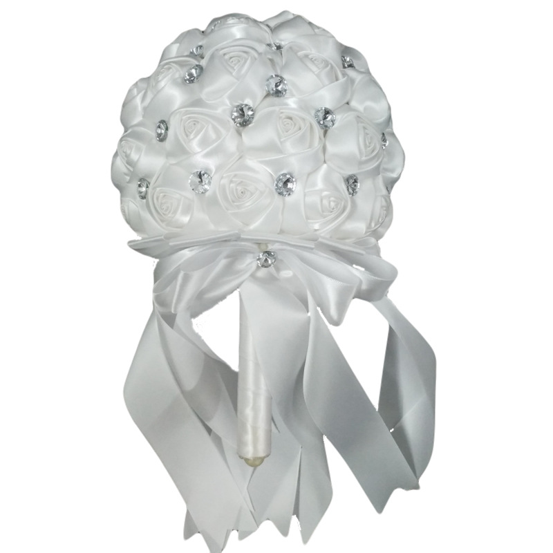 Size 17X27CM Wedding Bridal Bridemaids Bouquet White Satin Rose Flowers Rhinestone Wedding Bouquets Flower Accept Custom Made
Size 17X27CM Wedding Bridal Bridemaids Bouquet White Satin Rose Flowers Rhinestone Wedding Bouquets Flower Accept Custom Made