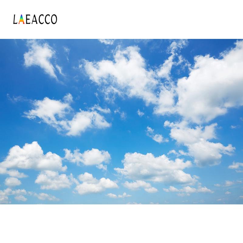 

Laeacco Blue Sky Cloudy Sunny Party Decor Baby Natural Scenic Photography Backgrounds Photo Backdrops Photocall Photo Studio