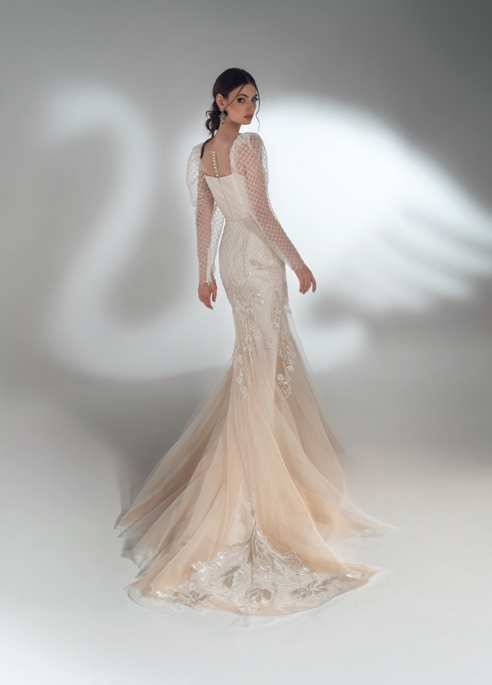 new mermaid wedding dresses sexy sweetheart neck long sleeve lace appliques bridal gowns wedding dress vestidos de novia