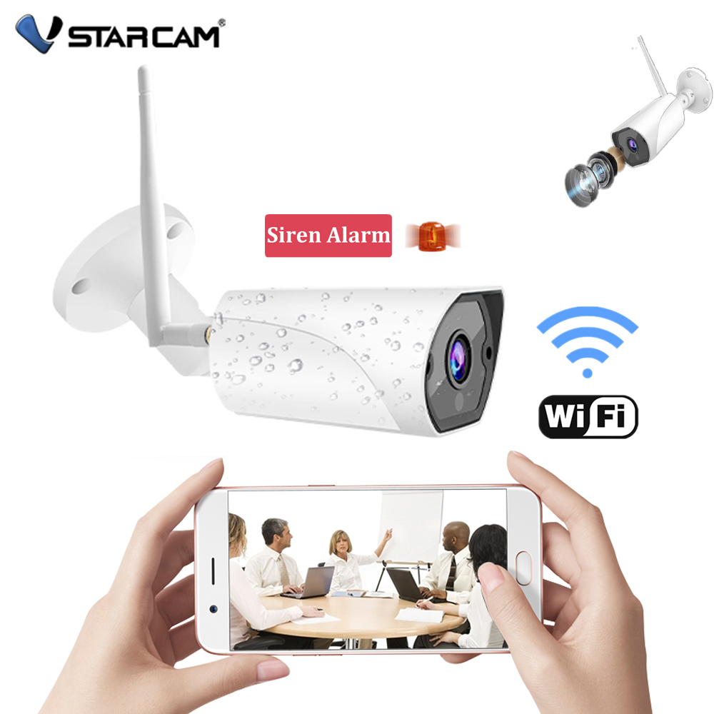 1080P otion Siren Alarm IP66 Waterproof IR CCTV Camera 2MP Outdoor Bullet IP Camera Wifi Surveillance Security Camera