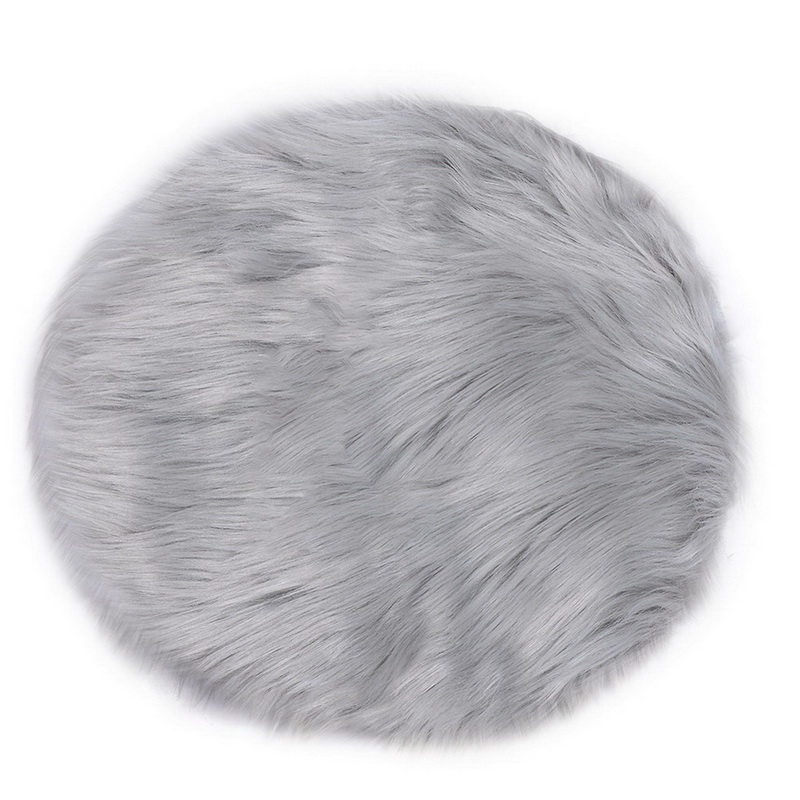 30cm Round Rug Carpets Living Room Solid Long Plush Area Carpet Faux Fur Sheepskin Shaggy Rugs For Home Bedroom Decorative