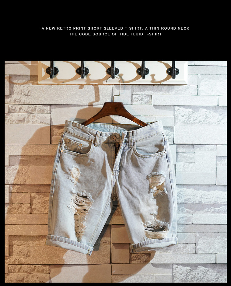 Cultivate one's morality men's jeans straight summer youth 5 minutes of pants, Light blue
Cultivate one's morality men's jeans straight summer youth 5 minutes of pants, Light blue