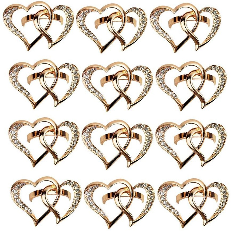 12 Pcs Love Heart-Shaped Napkin Ring, Wedding Napkin Buckle Zinc Alloy Ring Holders for Wedding Dinner Table Display
12 Pcs Love Heart-Shaped Napkin Ring, Wedding Napkin Buckle Zinc Alloy Ring Holders for Wedding Dinner Table Display