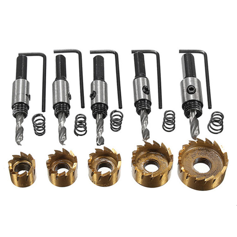 5-piece Set of High-speed Steel Hole Saw Titanium-plated Serrated Hole Saw Stainless Steel Metal 
5-piece Set of High-speed Steel Hole Saw Titanium-plated Serrated Hole Saw Stainless Steel Metal
