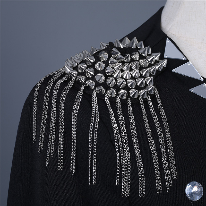 New Style Casual Men Suit Glitter Sequins Gold Men Lens Lattice Suit Personality Punk Suit Men Jacket