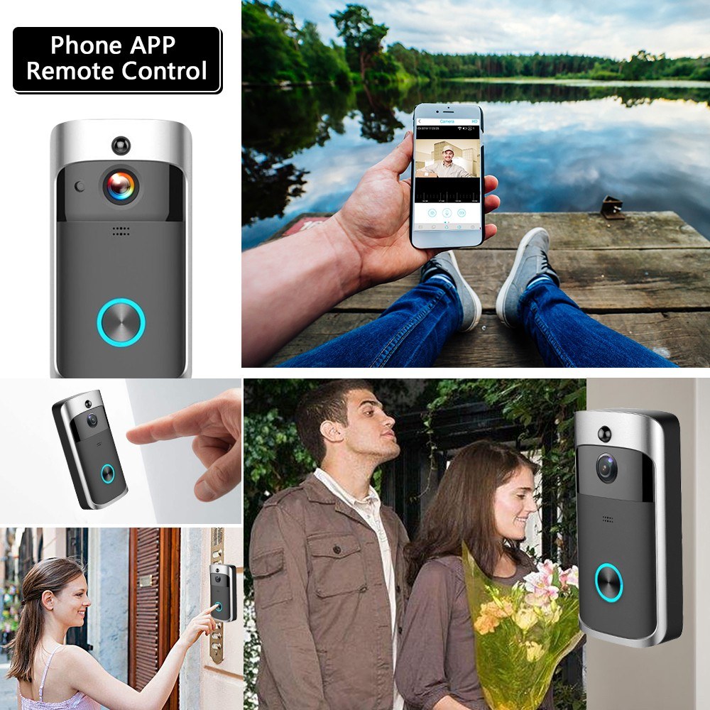 Smart WiFi Video Doorbell Camera Visual Intercom Night Vision IP Eye Door Bell Door Phone Wireless Home Security Camera 720P