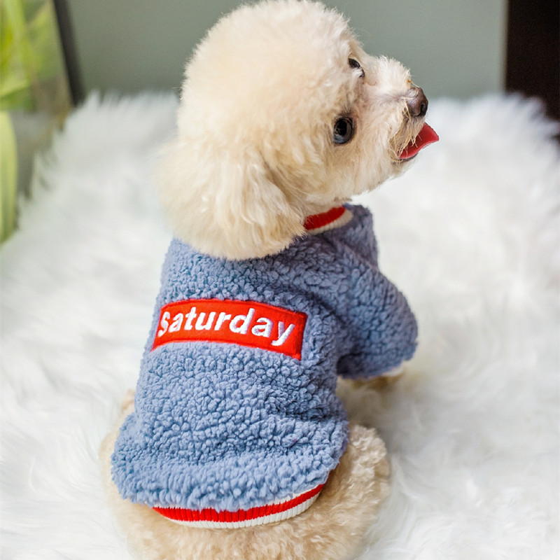 Saturday Clothes For Soft Autumn Winter Pet Cat Small Medium Animal Puppies Dog Coat Jacket Shirt Chihuahuaha PoodleDog Apparel