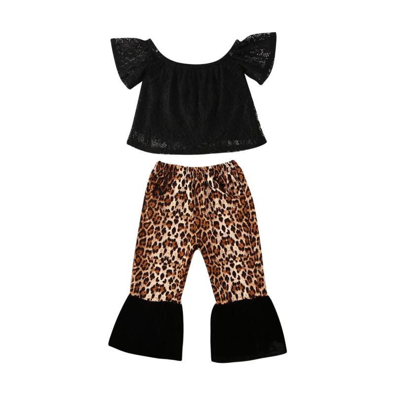 Summer Kid Girls Clothes Sets Off Shoulder Short Sleeve Black T Shirts Tops+Leopard Pants Set 2-6Y, As pic
Summer Kid Girls Clothes Sets Off Shoulder Short Sleeve Black T Shirts Tops+Leopard Pants Set 2-6Y, As pic