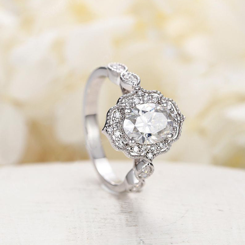 CxsJeremy Oval Cut 6*8mm 1.5ct Moissanite Engagement Ring 14K 585 Rose Gold Wedding Band for Women Bridal Anniversary Gift T200905