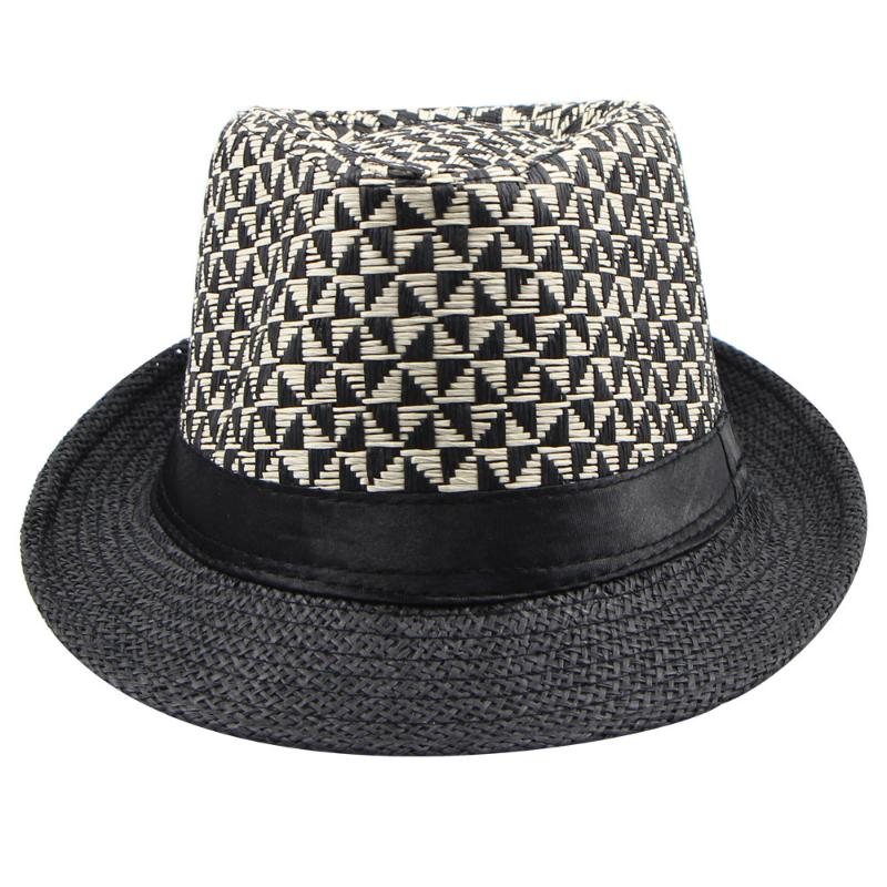 Fashion Summer Men Paper Straw Plaid Curled Top Hat Felt Trilby Fedora Hat For Gentleman Top Cloche Panama Sombrero Cap 5.21, Kh 
Fashion Summer Men Paper Straw Plaid Curled Top Hat Felt Trilby Fedora Hat For Gentleman Top Cloche Panama Sombrero Cap 5.21, Kh