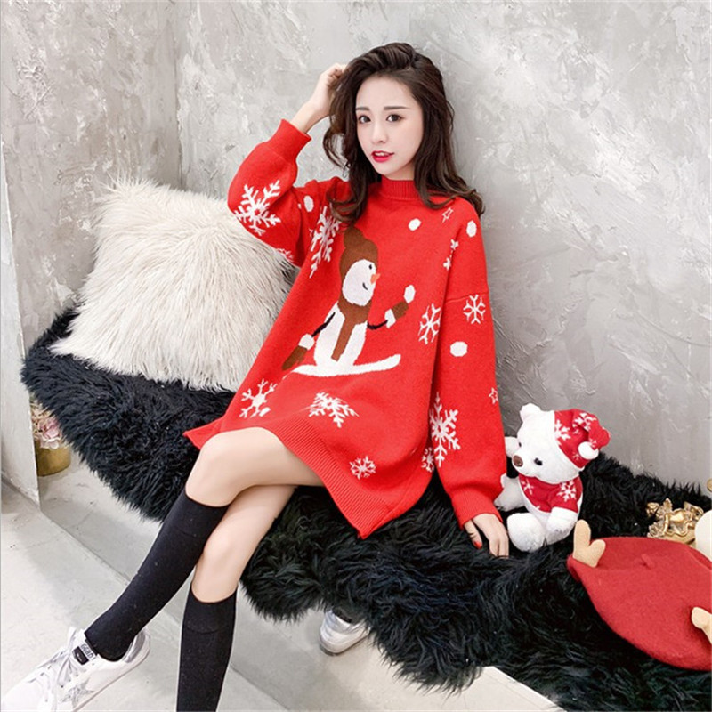 Red Christmas pullover autumn and winter sweater female snowman 2020 new Korean student snowflake sweater, Blue
Red Christmas pullover autumn and winter sweater female snowman 2020 new Korean student snowflake sweater, Blue