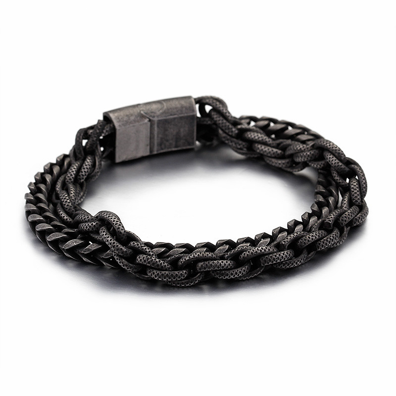 Matte 316 Stainless Steel Double Layer Link Chain Bracelets Men's Hip Hop Biker Hand Chain Bracelet Drop Shipping Jewelry
Matte 316 Stainless Steel Double Layer Link Chain Bracelets Men's Hip Hop Biker Hand Chain Bracelet Drop Shipping Jewelry