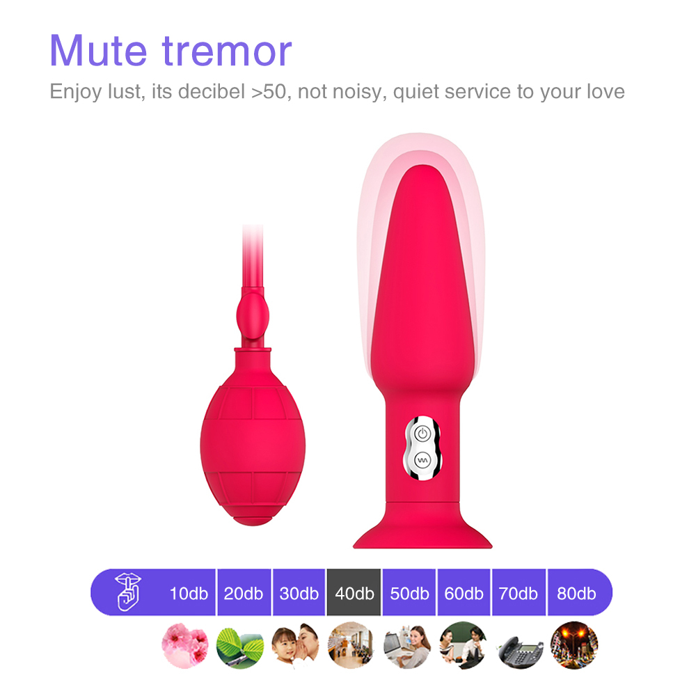 Inflatable Anal Vibrator Dildo Pump Anal Sex Toy Butt Plug Adsorption Type Vagina Anal Expansion Vibrator For Women Men Sex Shop Y200422