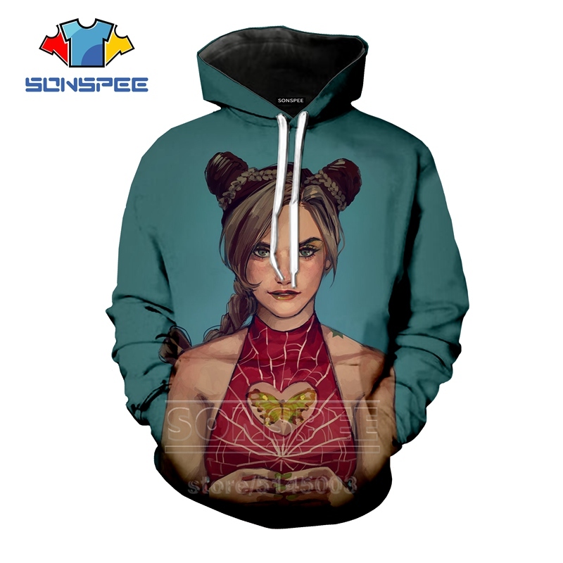 Anime Bizarre Adventure Hoodies Men Women JoJo Sweatshirt 3D Print Fashion Long Sleeve Hip Hop Top O Neck Pullover C045-14 MX200812