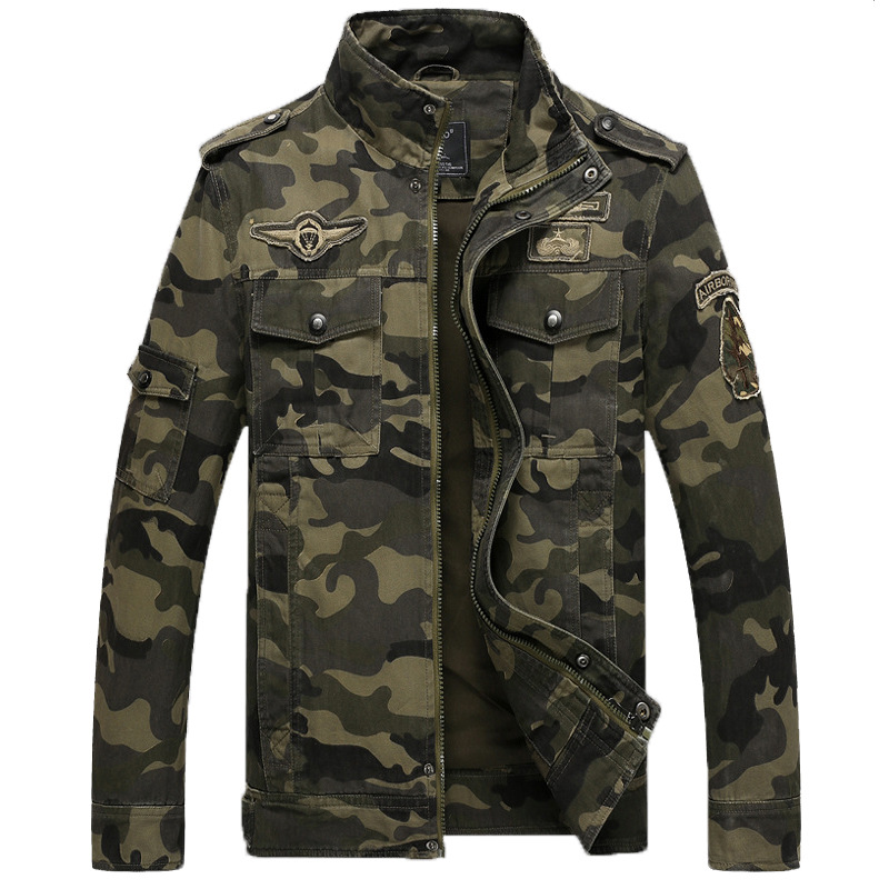 Camouflage Jacket Men Embroidery Casual Cotton Coats Outwear Windbreaker Bomber Pilot Army Flight Jacket Male Clothing, Army green
Camouflage Jacket Men Embroidery Casual Cotton Coats Outwear Windbreaker Bomber Pilot Army Flight Jacket Male Clothing, Army green