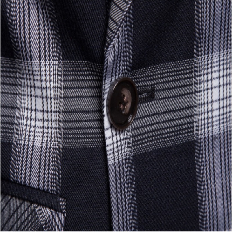 2020 Newest Handsome Casual Fashion Men Retro Style Double-breasted Plaid Block Men Suit Fit Slim Men Coat Jacket