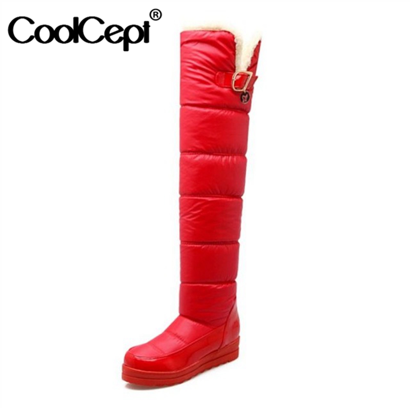 CoolCept Snow Boots Women Keep Warm Fashion Platform Fur Over Knee Boots Warm Winter Long Botas For Woman Shoes Size 34-43, Black
CoolCept Snow Boots Women Keep Warm Fashion Platform Fur Over Knee Boots Warm Winter Long Botas For Woman Shoes Size 34-43, Black