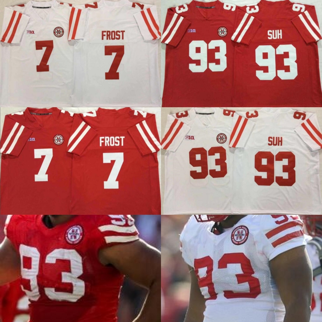 Nebraska Huskers jersey 7 Scott Fros Jerseys University 93 Ndamukong Suh Football College ncaa stitched mens 150th red white