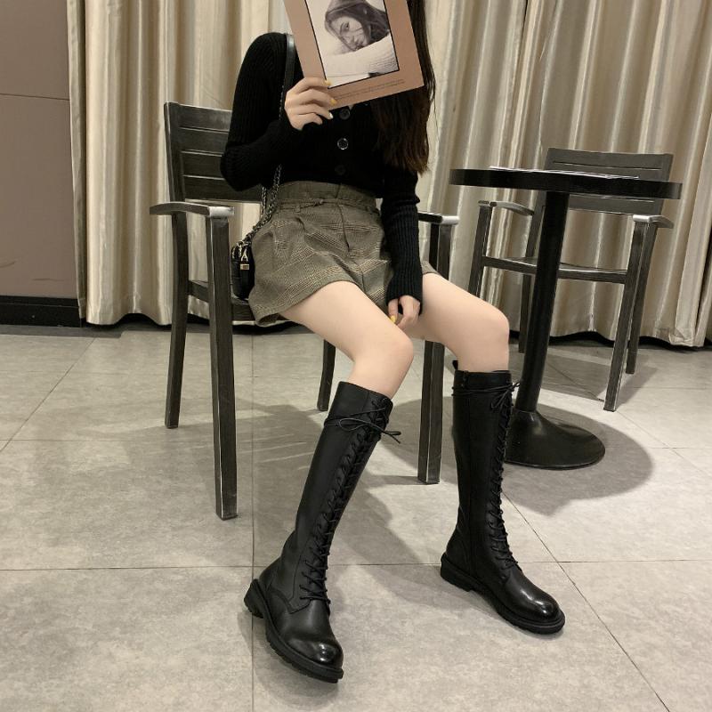 Black Knee-length Knight Boots Women 2020 New Fashion Side Zipper Design Work Shoes Women Leather Lace-up Casual Riding Boots
Black Knee-length Knight Boots Women 2020 New Fashion Side Zipper Design Work Shoes Women Leather Lace-up Casual Riding Boots