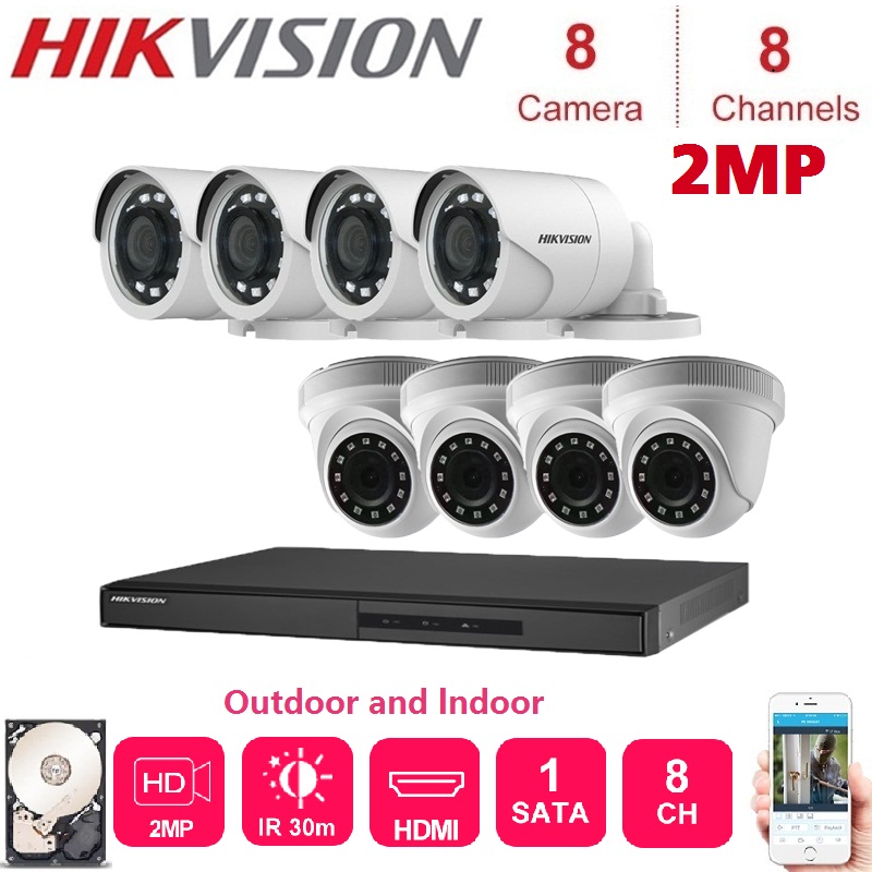 English Hikvision 8-channel DVR Recorder with 2MP Night Vision Dome and Outdoor Surveillance Camera Kits
English Hikvision 8-channel DVR Recorder with 2MP Night Vision Dome and Outdoor Surveillance Camera Kits