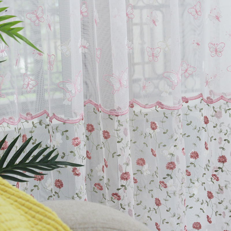 Modern Pastoral Window Screens Pink Butterfly Flowers Embroidered Tulle Curtain For Living Room Bedroom Princess Room Voile#4, Beige
Modern Pastoral Window Screens Pink Butterfly Flowers Embroidered Tulle Curtain For Living Room Bedroom Princess Room Voile#4, Beige