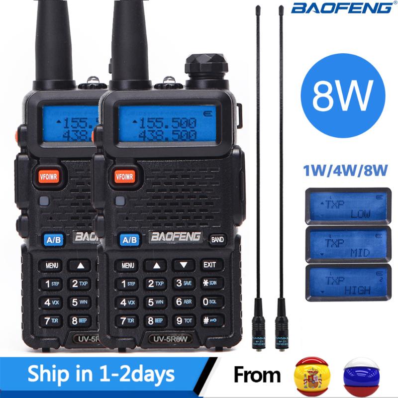 2pcs Real 5W/8W Baofeng UV-5R Walkie Talkie UV 5R Powerful Amateur Ham CB Radio Station UV5R Dual Band Transceiver 10KM Intercom
2pcs Real 5W/8W Baofeng UV-5R Walkie Talkie UV 5R Powerful Amateur Ham CB Radio Station UV5R Dual Band Transceiver 10KM Intercom