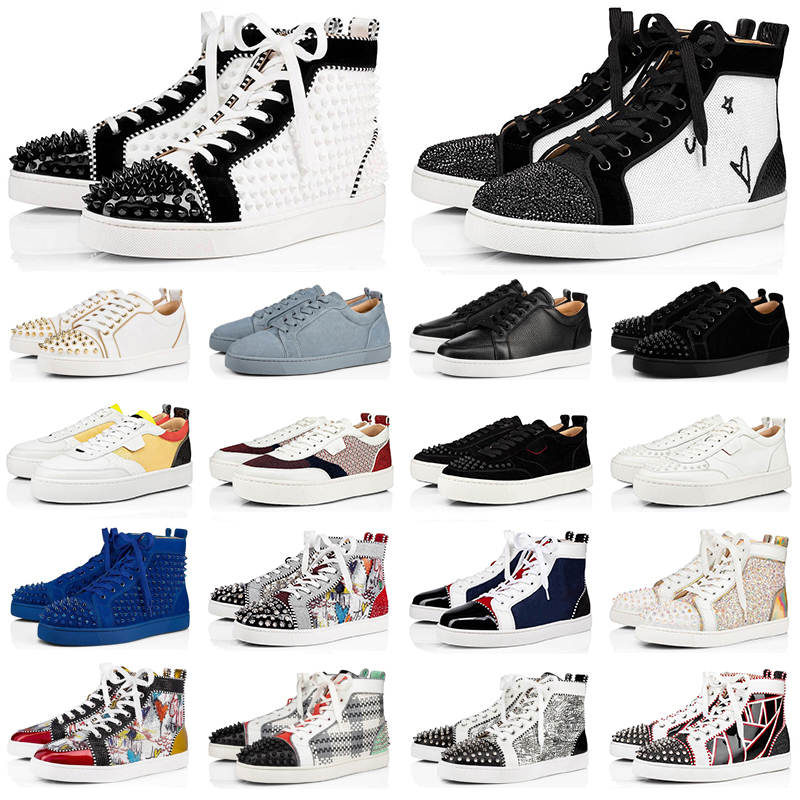 New red bottoms sneakers men women fashion spikes shoes Triple Black white Glitter Grey suede mens trainers casual jogging walking
New red bottoms sneakers men women fashion spikes shoes Triple Black white Glitter Grey suede mens trainers casual jogging walking