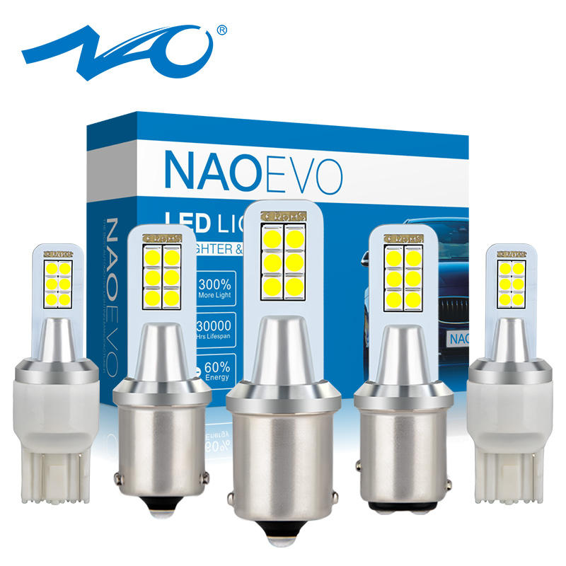 

NAO P21W LED PY21W 8W T20 7443 led BAY15D W21W BA15S 1156 Car Bulb 12V W21 5W 1157 7440 Auto BAU15S For E46 Turn Signal Light, As pic